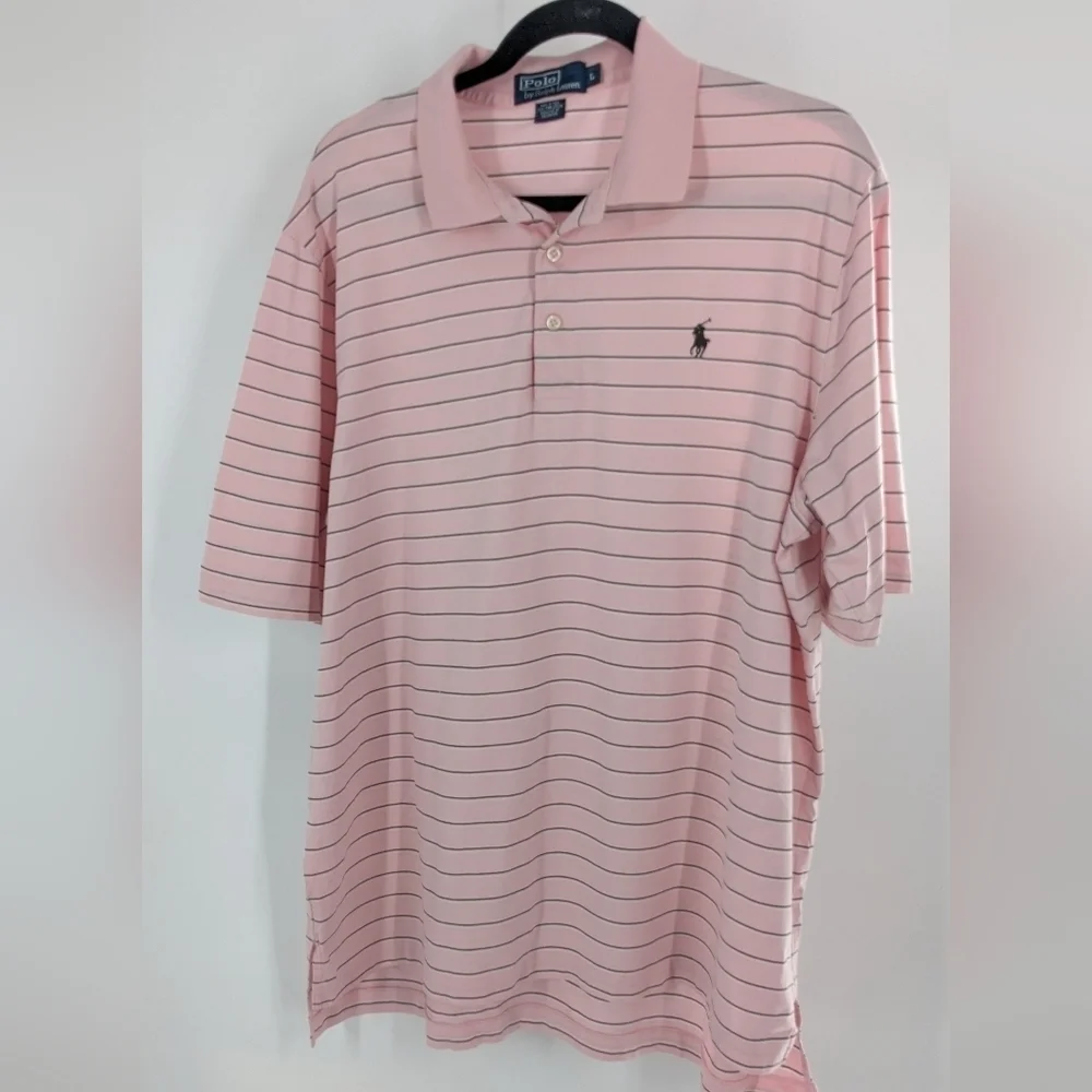 Polo Ralph Lauren Pink Striped Polo Short Sleeve 100% Pima Cotton Men’s Size‎ XL